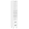 vidaXL Highboard High Gloss White 34,5x34x180 cm Engineered Wood