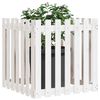 vidaXL Garden Planter with Fence Design White 70x70x70 cm Solid Wood Pine