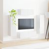vidaXL TV Cabinet Set 3 pcs High Gloss White Engineered Wood