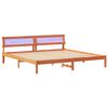 vidaXL Bed Frame with Headboard Wax Brown 200 x 200 cm Solid Pine Wood