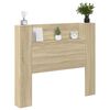 vidaXL Headboard Cabinet with LED Sonoma 120 x 16.5 x 103.5 cm