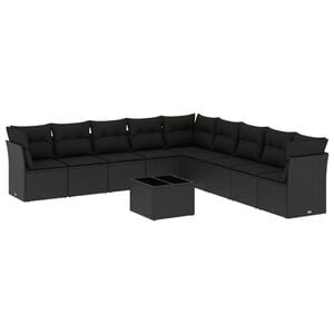 vidaXL Garden Sofa Set | Black