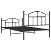 vidaXL Metal Bed Frame without Mattress with Footboard Black 100x200cm