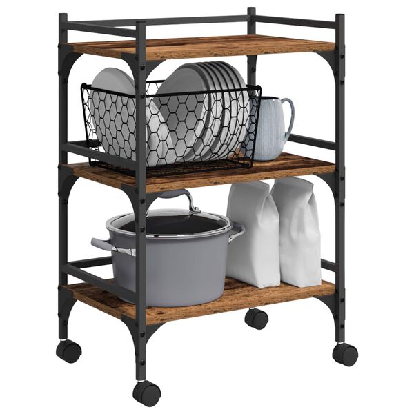 vidaXL Kitchen Trolley Old Wood 50 x 35 x 75.5 cm Engineered Wood