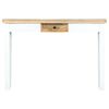 vidaXL Console Table White and Brown 110x35x75 cm Solid Mango Wood