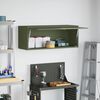 vidaXL Wall Cabinet for Garage with Gas-lift Door Olive green