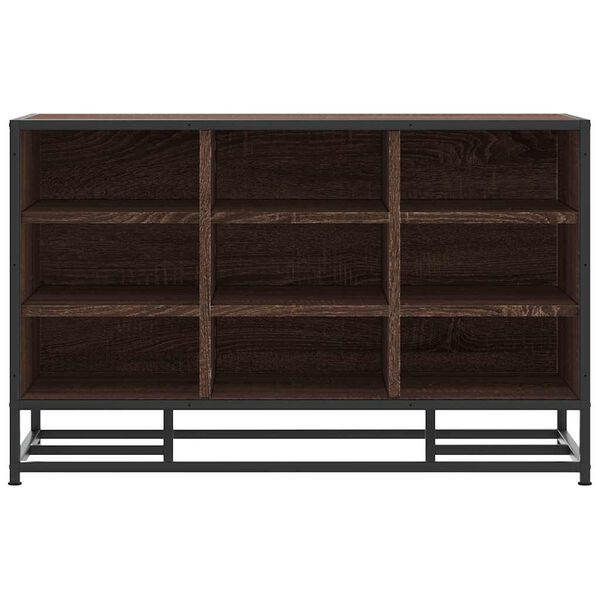 vidaXL Shoe Bench Brown Oak 84x40x53.5 cm Engineered Wood and Metal