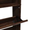 vidaXL Shoe Cabinet with Mirror 4-Layer Brown Oak 63x17x134 cm