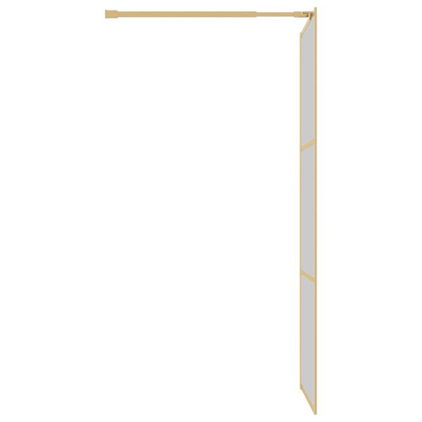 vidaXL Walk-in Shower Wall with Clear ESG Glass Gold 90x195 cm