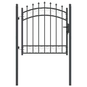 vidaXL Fence Gate with Spikes EMMEN 100 x 100 cm Grey Lockable