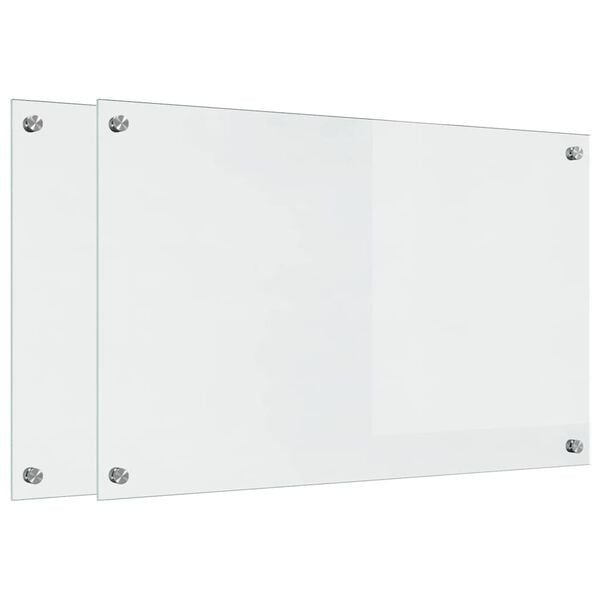 vidaXL Kitchen Backsplash Transparent 80 x 50 cm Tempered Glass