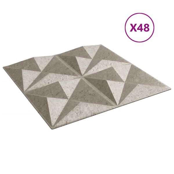 vidaXL Wall Panels 48 pcs Beton 50x50 cm XPS 12 m&sup2; Origami