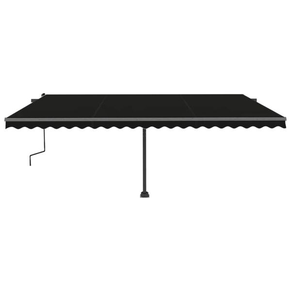 vidaXL Freestanding Manual Retractable Awning 500x300 cm Anthracite