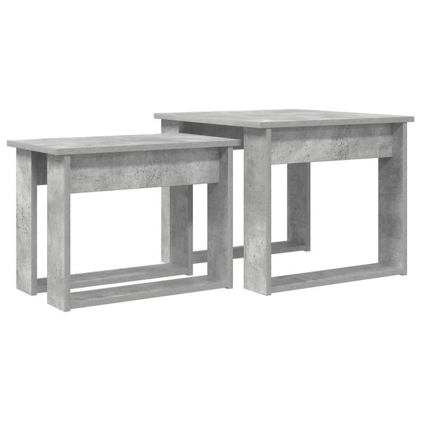 vidaXL Coffee Table Set 2 pcs Concrete Grey Engineered Wood