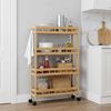 vidaXL Kitchen Trolley with Wheels Natural 60 x 18 x 97 cm Bamboo