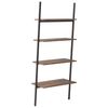 vidaXL 4-Tier Leaning Shelf Dark Brown and Black 64x34x150.5 cm