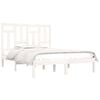 vidaXL Bed Frame without Mattress White 135x190 cm Double Solid Wood Pine