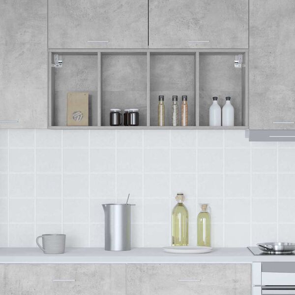 vidaXL Hanging Cabinet with Storage Concrete Grey 40 x 29.5 x 100 cm