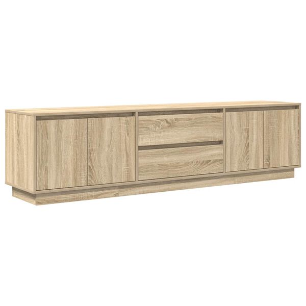 vidaXL TV Cabinet with LED Lights Sonoma Oak 193.5x41x50 cm