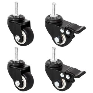 vidaXL Wheels for Planter 4 pcs Black 8x3,5x8 cm Iron
