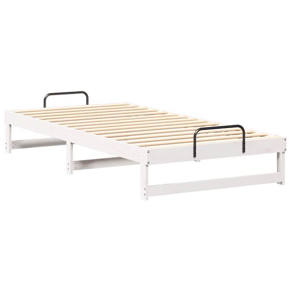 vidaXL Bed Frame White 100 x 210 cm Solid Pine Wood