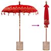 vidaXL Balinese Parasol Red 180-190 cm Cotton and solid wood