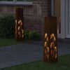 vidaXL Solar LED Pathway Light 2 pcs Corten Steel Corten Steel