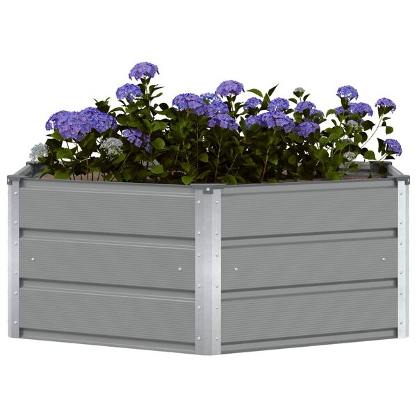 vidaXL Planter Light Grey 129 x 129 x 45 cm Steel