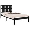 vidaXL Bed Frame without Mattress Black 75x190 cm Small Single Solid Wood