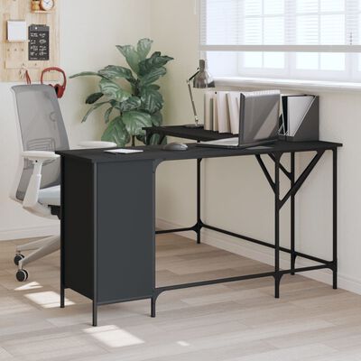 vidaXL Desk Black 141x141x75 cm Engineered Wood