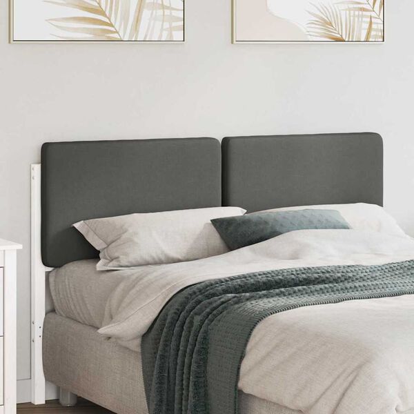 vidaXL Upholstered Headboard White and Light Grey 160 cm