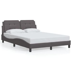 vidaXL Bed Frame without Mattress "Zadar" Grey 140x200 cm Faux Leather
