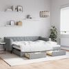 vidaXL Daybed with Trundle&Drawers without Mattress Light Grey 90x190 cm Single