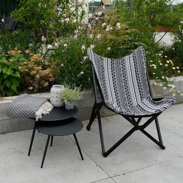 Lesli Living Butterfly Chair Aztec 70x81.5x98 cm Black and White