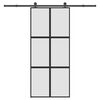 vidaXL Sliding Door with Hardware Set 90x205 cm Tempered Glass&Aluminium