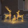 vidaXL Reindeer Family 3 pcs Warm white 67 x 26 x 127 cm PET