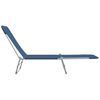 vidaXL Folding Sun Loungers 2 pcs Steel and Fabric Blue
