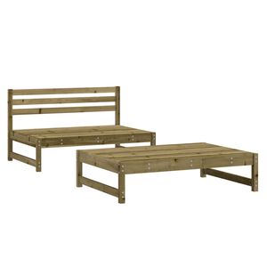 vidaXL 2 Piece Garden Lounge Set Impregnated Wood Pine