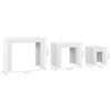 vidaXL Nesting Coffee Tables 3 pcs High Gloss White Engineered Wood