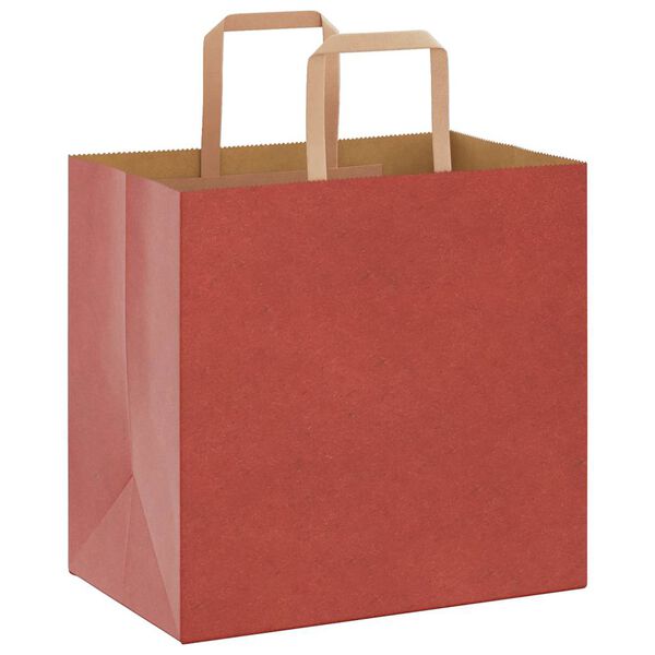 vidaXL Paper Bags 50 pcs with Handles Red 26x17x25 cm