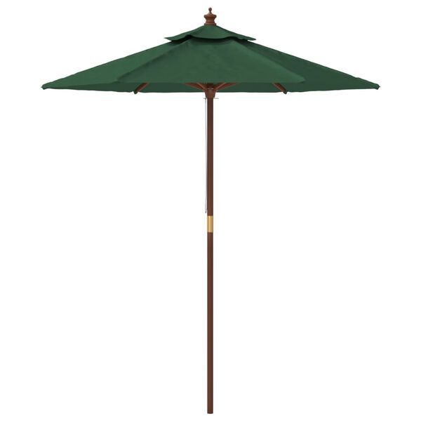 vidaXL Garden Parasol with Wooden Pole Green 196x231 cm