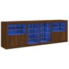 vidaXL Sideboard with LED Lights Brown Oak 202x37x67 cm