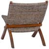 vidaXL Relaxing Chair Natural Kubu Rattan and Solid Mahogany Wood