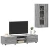 vidaXL TV Cabinet Set with Drawer FLORIN Grey Sonoma Engineered Wood