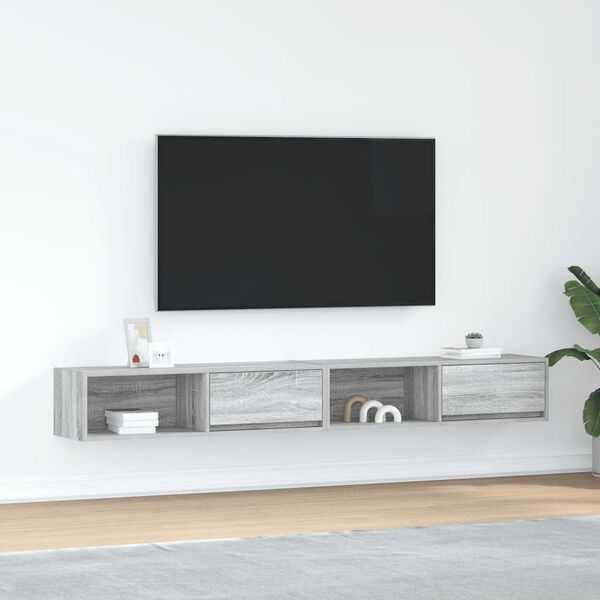 vidaXL TV Cabinets 2 pcs Grey Sonoma 100x31x25.5 cm Engineered Wood