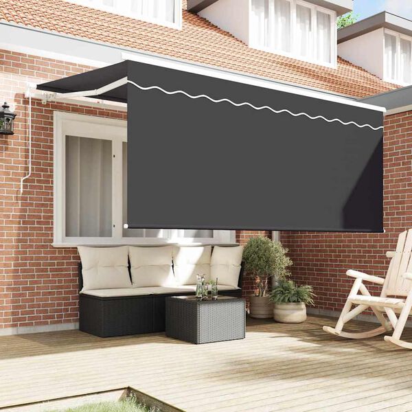 vidaXL Retractable Awning Retractable Anthracite 300 x 200 cm Fabric