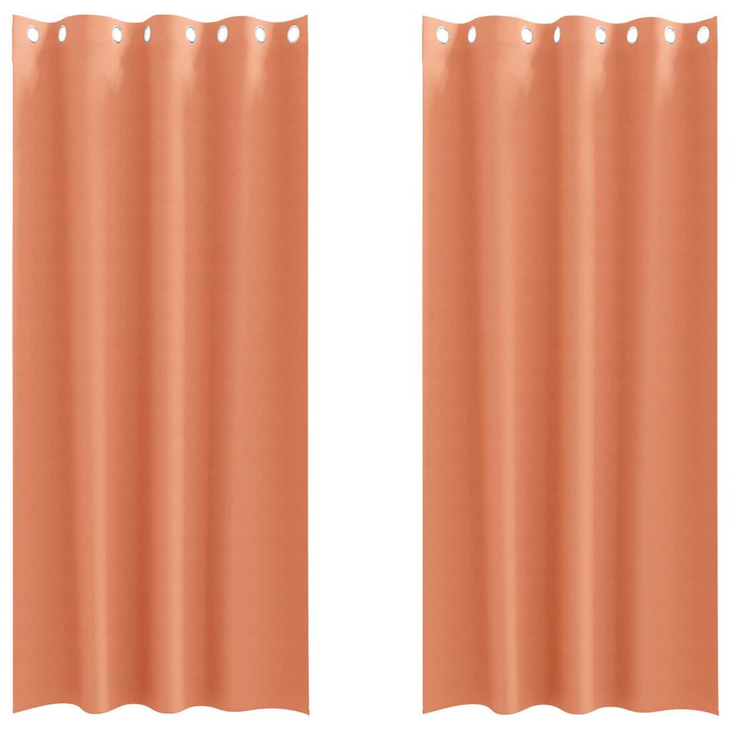 vidaXL Curtains with Curtains 2 pcs Terracotta 260 x 140 cm Polyester