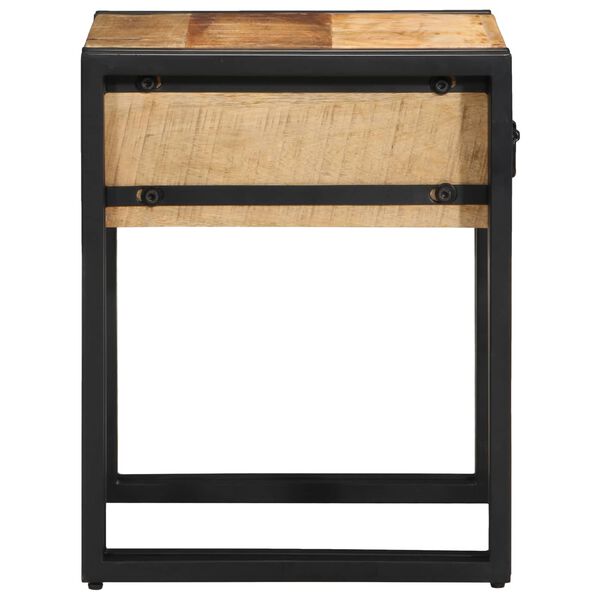 vidaXL End Table Brown and Black 40 x 40 x 50 cm Solid Mango Wood