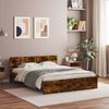 vidaXL Bed Frame with LED without Mattress Smoked Oak 160x200 cm
