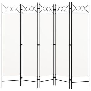 vidaXL 5-Panel Room Divider White 200x180 cm